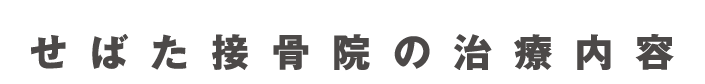 せばた接骨院の治療内容